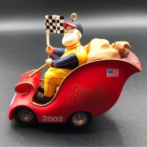 Hallmark Keepsake Ornament 2002 Santa’s Racin’ Sleigh NASCAR Handcrafted